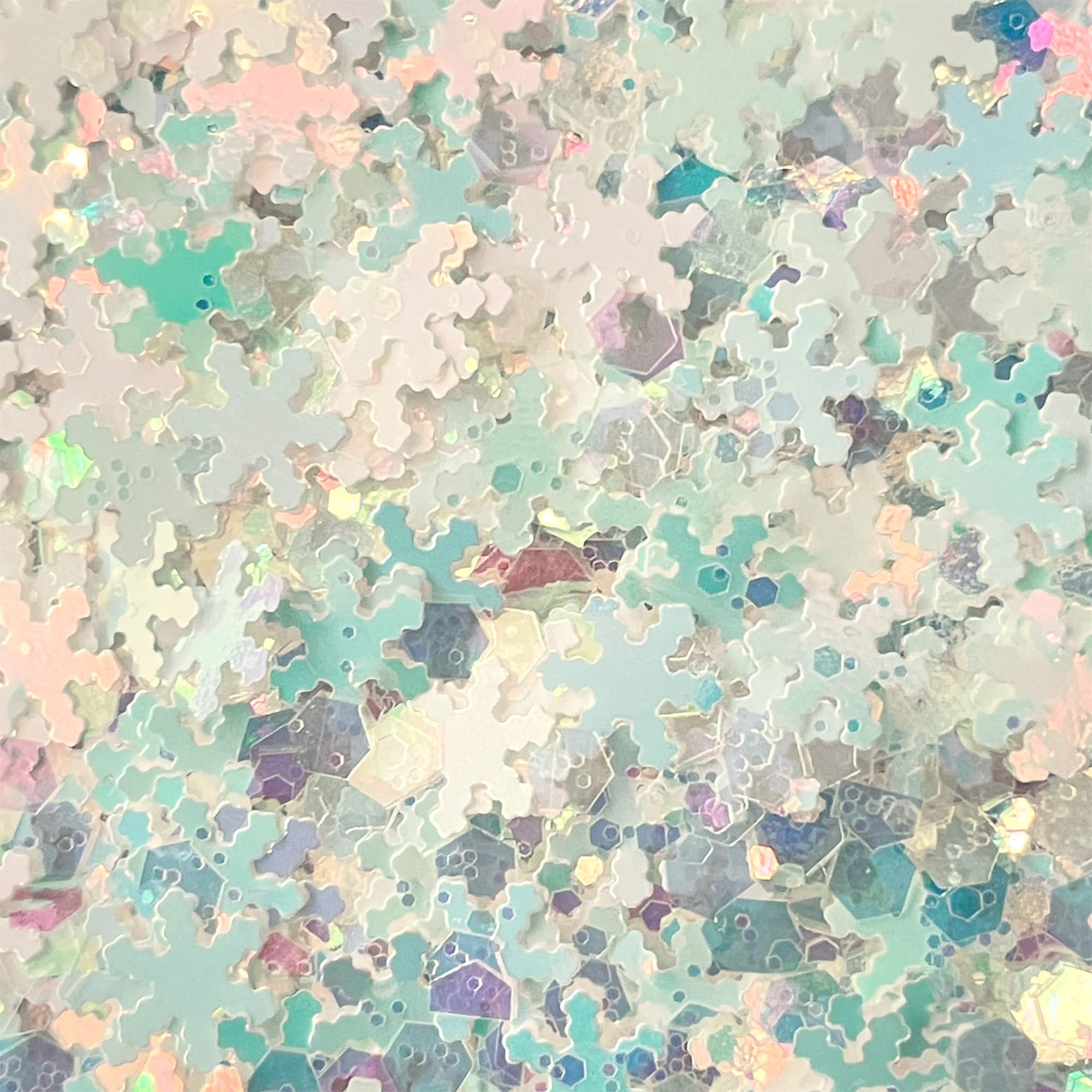 Specialty Polyester Glitter White Iridescent Snowflakes by Recollections™